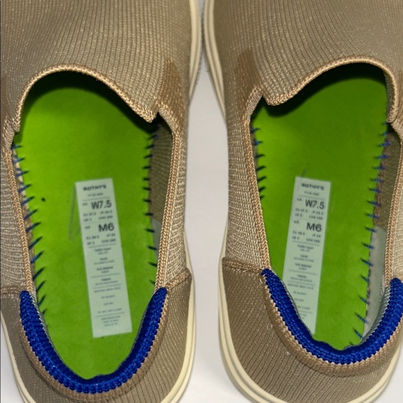Rothy's Beige Slip-On Sneakers with Blue Accent - Picture 14 of 16